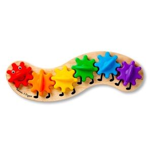 Melissa & Doug Rainbow Caterpillar Gear Toy with 6 Interchangeable Gears